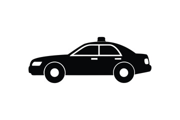 Fototapeta premium Police Car silhouette on white background