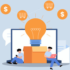 two business man with business idea concept