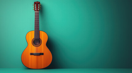 acoustic guitar, copy space 