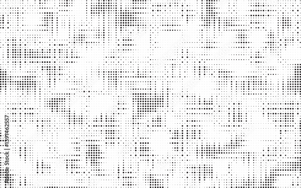Poster Abstract grunge halftone background. Retro comic grain pixel texture. Dots cartoon wallpaper. Pop art fading wavy gradient pattern. Vector vanishing gritty backdrop.