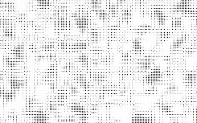 Abstract grunge halftone background. Retro comic grain pixel texture. Dots cartoon wallpaper. Pop art fading wavy gradient pattern. Vector vanishing gritty backdrop.