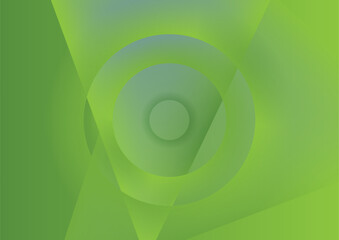 Green smooth stripes and glossy circles abstract blurred background. Vector concept geometric design