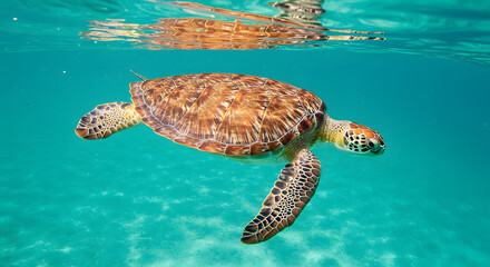 Obraz premium sea turtle swimming in the sea