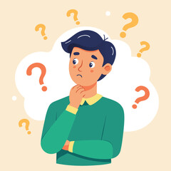 a boy is thinking vector