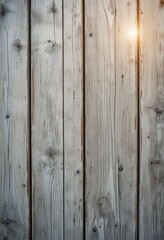 Naklejka premium A rustic wooden wall, featuring rich grain patterns and warm tones, is softly illuminated by gentle, diffused light, creating a cozy and inviting atmosphere in the space.