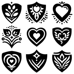 Harmony shield design of bold devoted hearts