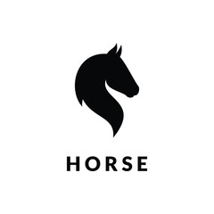 horse head logo design. logo icon vector illustration silhouette