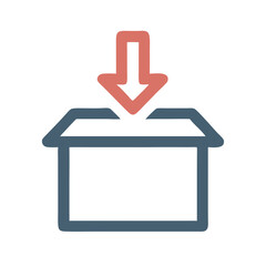 Arrow into Box Representing Download Action Icon Design
