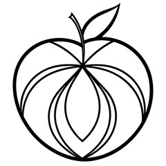 Abstract fruit art using shapes and lines line art vector illustration 
