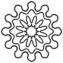 Abstract liquid color mandala line art vector illustration 