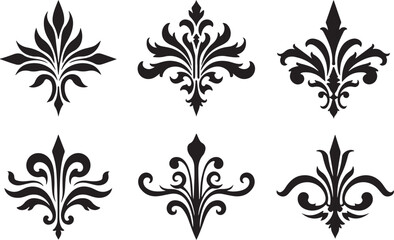 Collection of Royal Crown king ornament Silhouettes