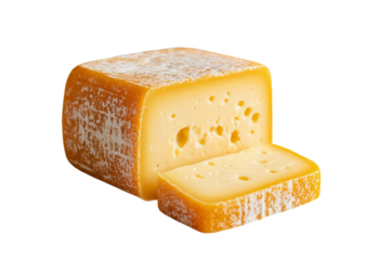 Hard cheese on a transparent background, AI generated