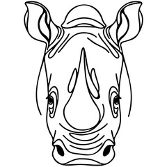 Rhino Head Line Art.