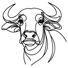 Buffalo Head Line Art.