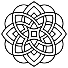 Celtic knotwork mandala line art vector illustration 