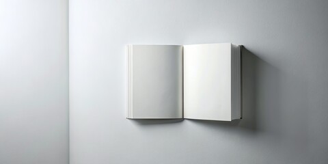 Minimalist White Book on White Wall - Clean Aesthetic Photography