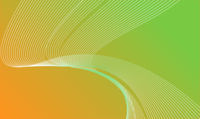 Flowing Gradient Pattern Pale Mint Lines on Orange-Green Background