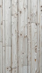 Fototapeta premium A close-up view of a white wood texture background, showcasing the natural grain patterns and subtle knots. The surface appears weathered yet elegant, perfect for a rustic or modern aesthetic.