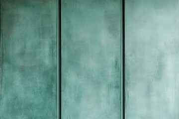 Textured Teal Panels.  Modern, muted teal colored panels with a slightly rough surface. Vertical lines delineate the individual panels