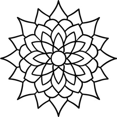 Doodle style freestyle mandala line art vector  illustration