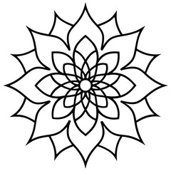 Doodle style freestyle mandala line art vector  illustration