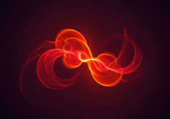 Abstract fiery swirl with vibrant orange and red hues on a dark background creating a dynamic effect