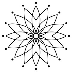 Glow particle energy flow mandala line art  vector illustration 