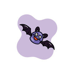 Bat icon islote white background vector stock illustration