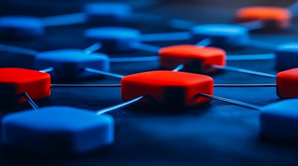 Colorful network nodes connected by lines on a dark background, illustrating digital connectivity