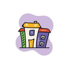 Haunted House icon islote white background vector stock illustration