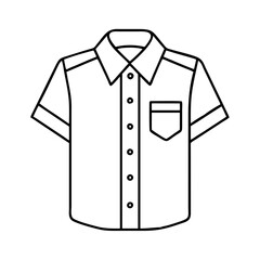 button down shirt icon, button down shirt line art - simple line art of button down shirt, perfect for button down shirt logos and icons
