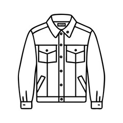 denim jacket icon, denim jacket line art - simple line art of denim jacket, perfect for denim jacket logos and icons