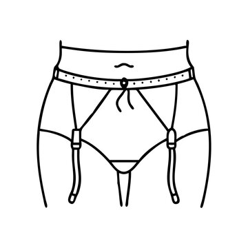 black outline garter belt lingerie clip art preview