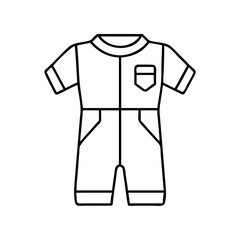 Naklejka premium jumpsuit icon, jumpsuit line art - simple line art of jumpsuit, perfect for jumpsuit logos and icons
