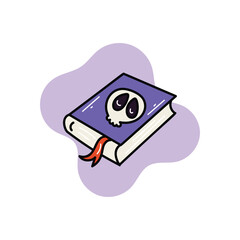 Witch�s Spell Book icon islote white background vector stock illustration