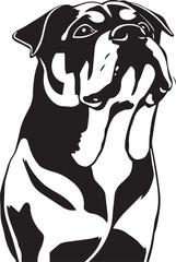 Rottweiler dog. Hand drawn vector illustration