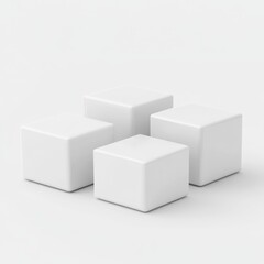 White cubes product display mockup minimal background for showcase presentation and promotion design 3d