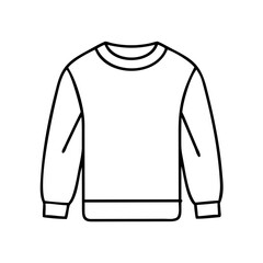 sweatshirt icon, sweatshirt line art - simple line art of sweatshirt, perfect for sweatshirt logos and icons