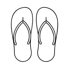 flip flops icon, flip flops line art - simple line art of flip flops, perfect for flip flops logos and icons