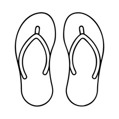flip flops icon, flip flops line art - simple line art of flip flops, perfect for flip flops logos and icons