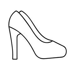 heels icon, heels line art - simple line art of heels, perfect for heels logos and icons
