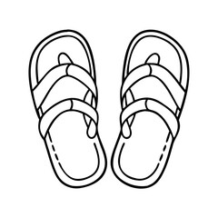 sandals icon, sandals line art - simple line art of sandals, perfect for sandals logos and icons