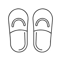 slippers icon, slippers line art - simple line art of slippers, perfect for slippers logos and icons