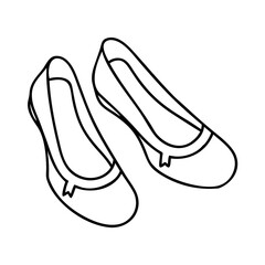 ballet flats icon, ballet flats line art - simple line art of ballet flats, perfect for ballet flats logos and icons