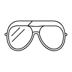 Fototapeta premium aviator sunglasses icon, aviator sunglasses line art - simple line art of aviator sunglasses, perfect for aviator sunglasses logos and icons