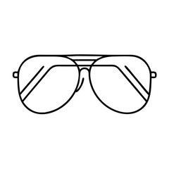 Fototapeta premium aviator sunglasses icon, aviator sunglasses line art - simple line art of aviator sunglasses, perfect for aviator sunglasses logos and icons