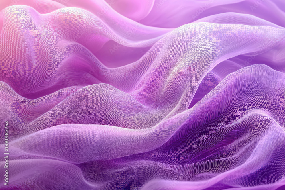 Aufkleber soft, flowing purple fabric with ombre effect, creating elegant waves and textures.