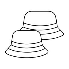 bucket hats icon, bucket hats line art - simple line art of bucket hats, perfect for bucket hats logos and icons
