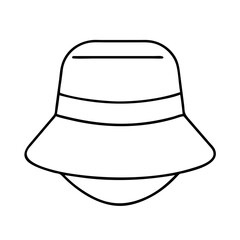 bucket hats icon, bucket hats line art - simple line art of bucket hats, perfect for bucket hats logos and icons