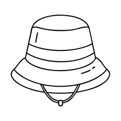 bucket hats icon, bucket hats line art - simple line art of bucket hats, perfect for bucket hats logos and icons